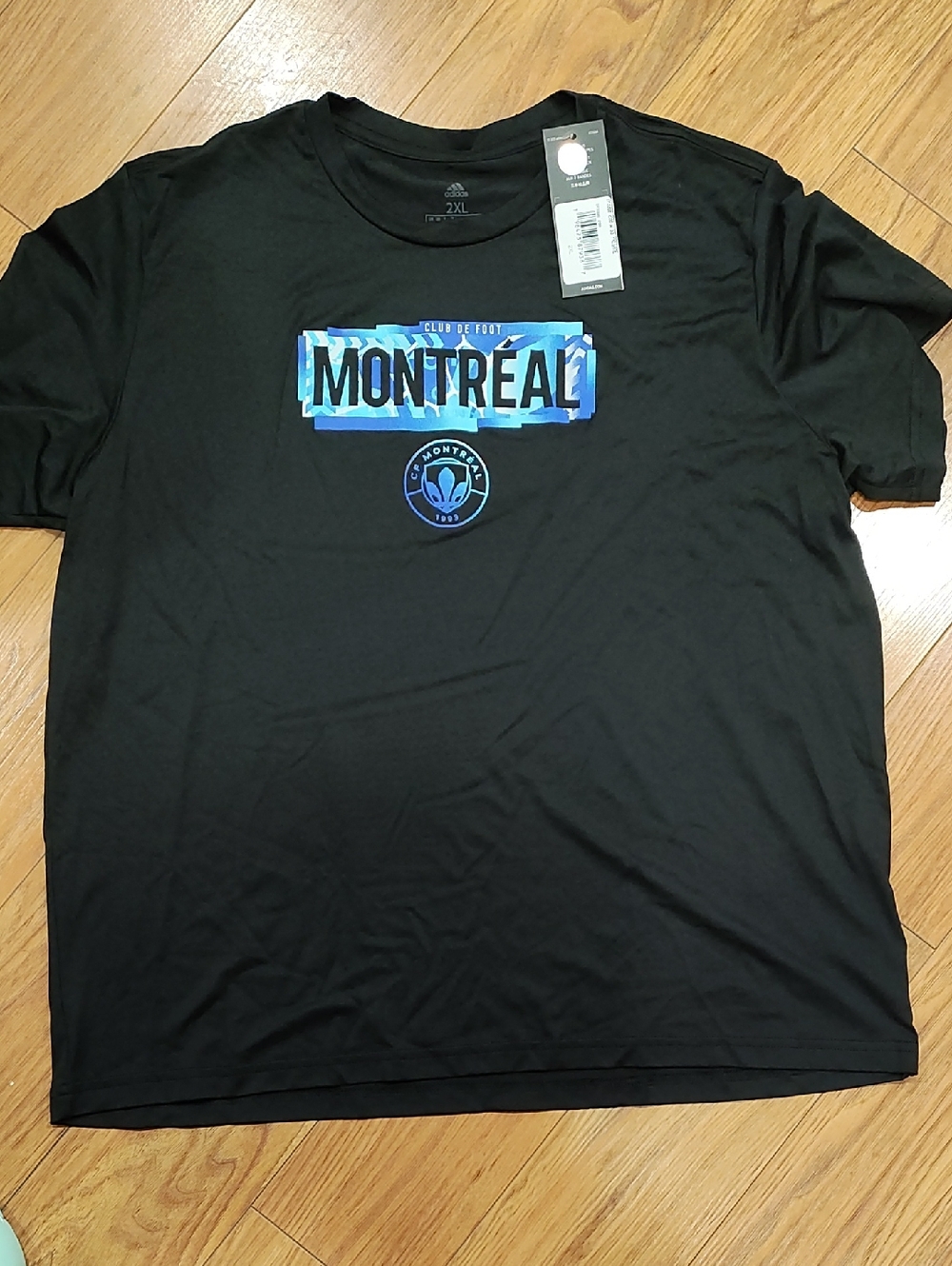 adidas Black Tee with Blue Graphic - Montréal Print